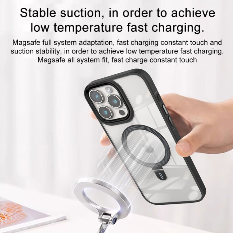 For iPhone 15 Shield Armor MagSafe Holder Phone Case(Orange) - iPhone 15 Cases by PMC TechLife | Online Shopping South Africa | PMC TechLife