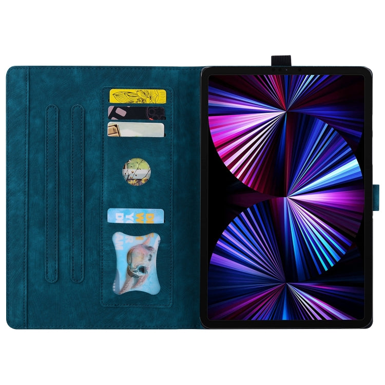 For Honor Pad 9 Cartoon Sakura Cat Embossed Leather Tablet Case(Blue) - Honor by PMC TechLife | Online Shopping South Africa | PMC TechLife | Buy Now Pay Later Mobicred