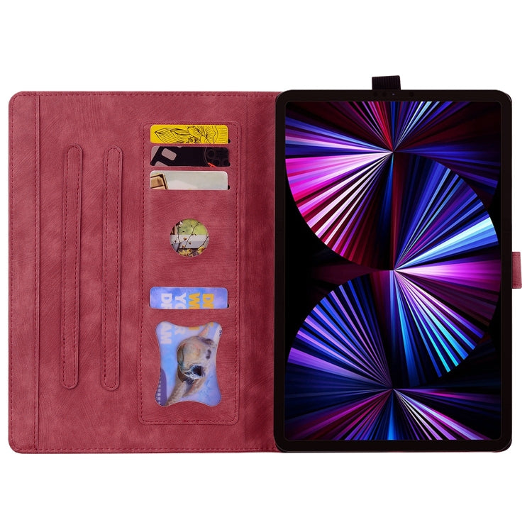 For Honor Pad X8a Cartoon Sakura Cat Embossed Leather Tablet Case(Red) - Honor by PMC TechLife | Online Shopping South Africa | PMC TechLife | Buy Now Pay Later Mobicred