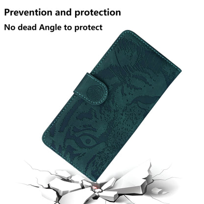 For Google Pixel 9 Pro 5G Tiger Embossing Pattern Flip Leather Phone Case(Green) - Google Cases by PMC Jewellery | Online Shopping South Africa | PMC Jewellery | Buy Now Pay Later Mobicred