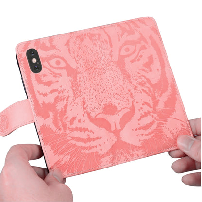 For Google Pixel 9 Pro 5G Tiger Embossing Pattern Flip Leather Phone Case(Pink) - Google Cases by PMC Jewellery | Online Shopping South Africa | PMC Jewellery | Buy Now Pay Later Mobicred