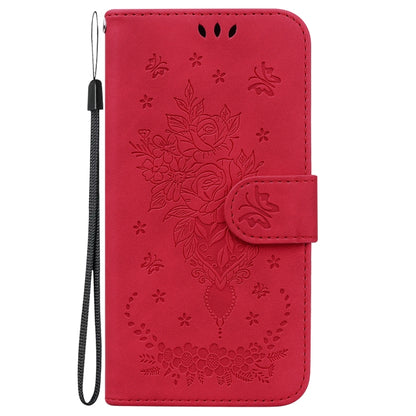 For Google Pixel 9 Butterfly Rose Embossed Leather Phone Case(Red) - Google Cases by PMC Jewellery | Online Shopping South Africa | PMC Jewellery | Buy Now Pay Later Mobicred