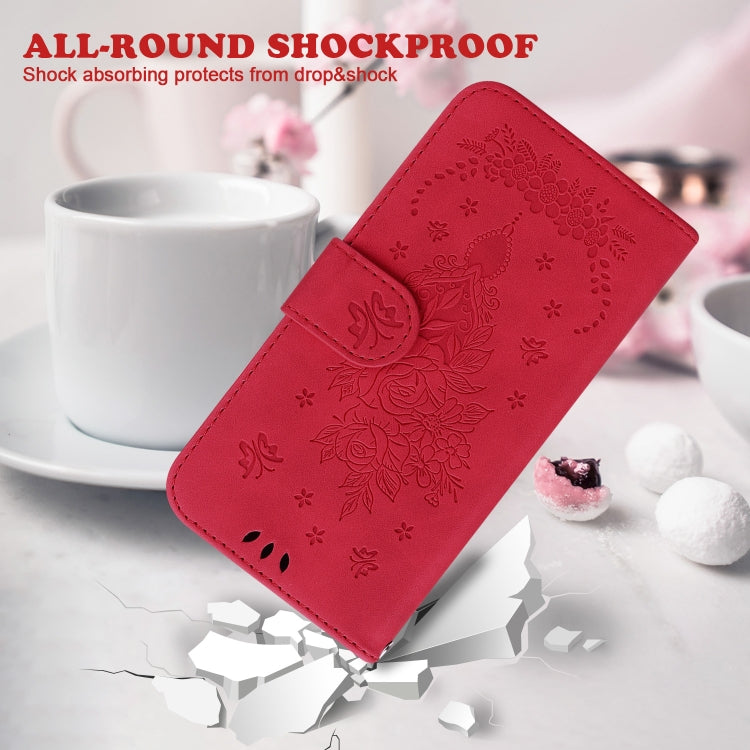 For Google Pixel 9 Butterfly Rose Embossed Leather Phone Case(Red) - Google Cases by PMC Jewellery | Online Shopping South Africa | PMC Jewellery | Buy Now Pay Later Mobicred