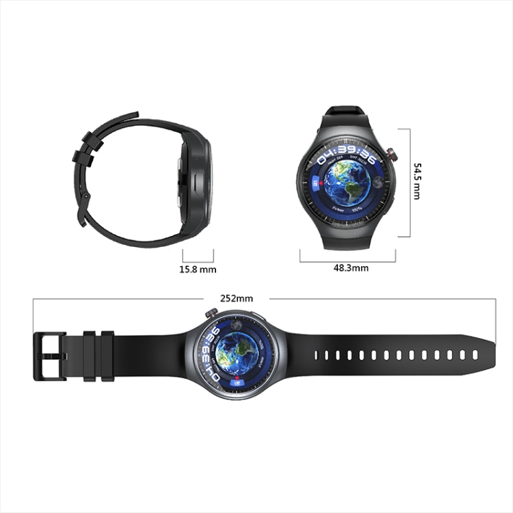 LEMFO DM80 1.43 inch AMOLED Round Screen Smart Watch Android 8.1, Specification:2GB+16GB(Black) - Android Watch by LEMFO | Online Shopping South Africa | PMC Jewellery