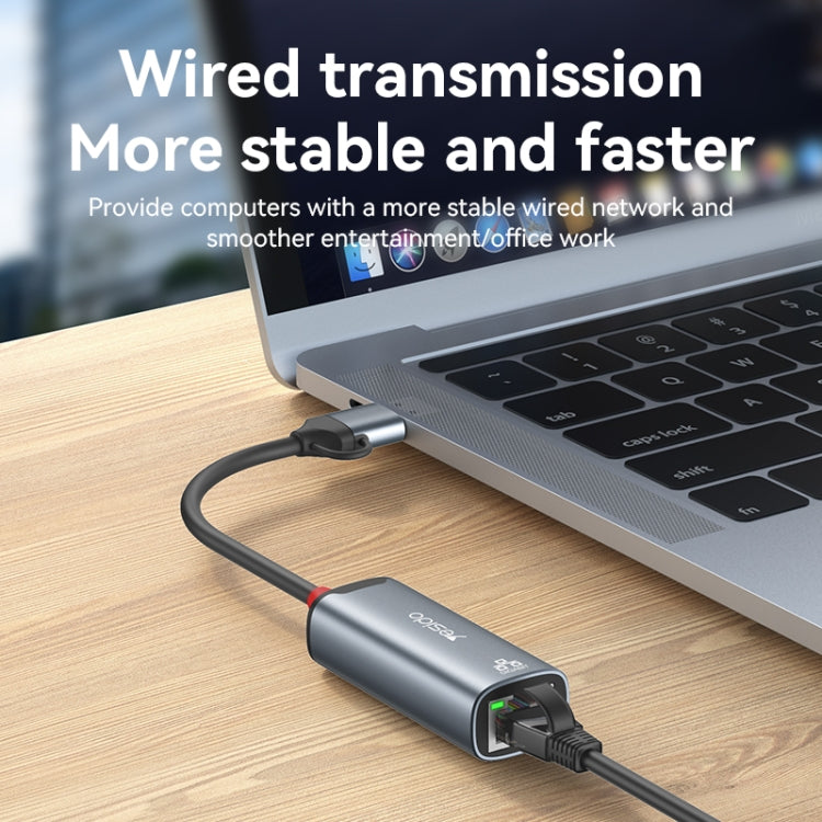 Yesido HB26 2 in 1 USB+USB-C/Type-C to Ethernet Adapter(Grey) - free shipping - PMC Jewellery - Order now!