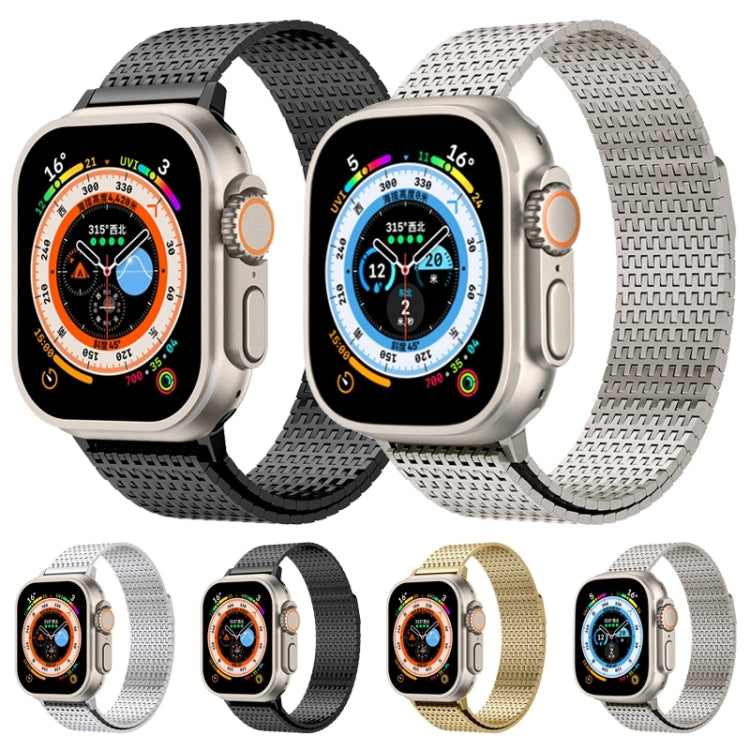 For Apple Watch Series 9 41mm Milanese Loop Magnetic Clasp Stainless Steel Watch Band(Titanium Gold) - Watch Bands by PMC Jewellery | Online Shopping South Africa | PMC Jewellery