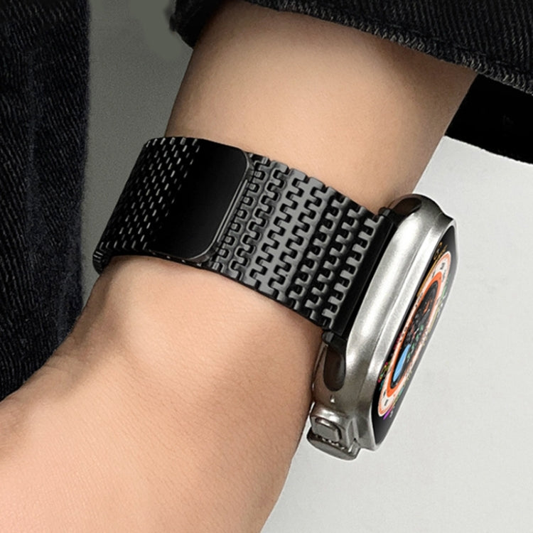 For Apple Watch SE 40mm Milanese Loop Magnetic Clasp Stainless Steel Watch Band(Black) - Watch Bands by PMC Jewellery | Online Shopping South Africa | PMC Jewellery