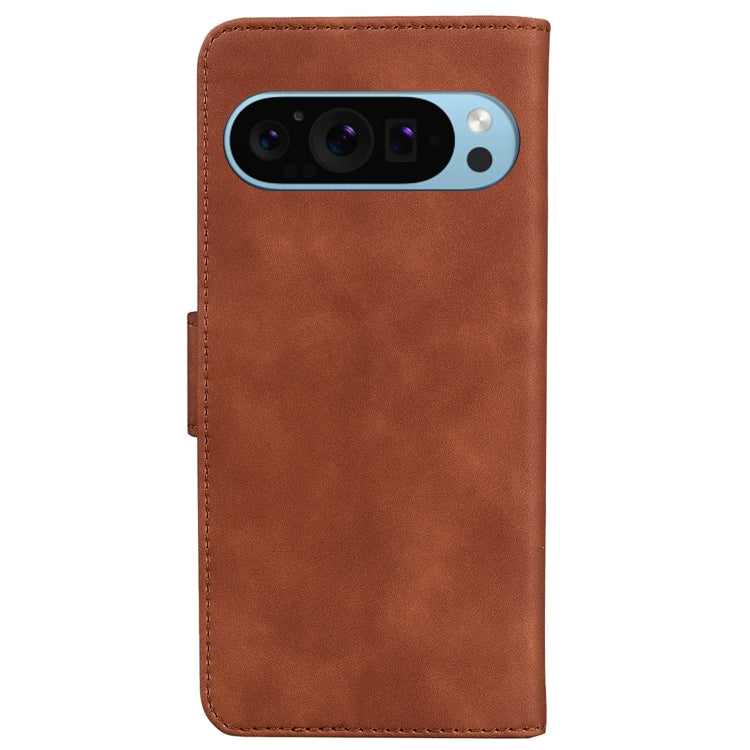 For Google Pixel 9 Pro Skin Feel Pure Color Flip Leather Phone Case(Brown) - Google Cases by PMC Jewellery | Online Shopping South Africa | PMC Jewellery | Buy Now Pay Later Mobicred