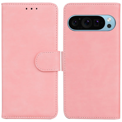 For Google Pixel 9 Skin Feel Pure Color Flip Leather Phone Case(Pink) - Google Cases by PMC Jewellery | Online Shopping South Africa | PMC Jewellery | Buy Now Pay Later Mobicred