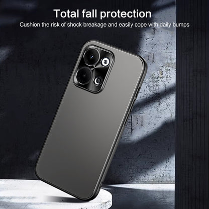 For OPPO Reno9 / Reno9 Pro R-JUST RJ-61 Electroplating Frosted TPU + PC Phone Case(Grey) - OPPO Cases by R-JUST | Online Shopping South Africa | PMC Jewellery