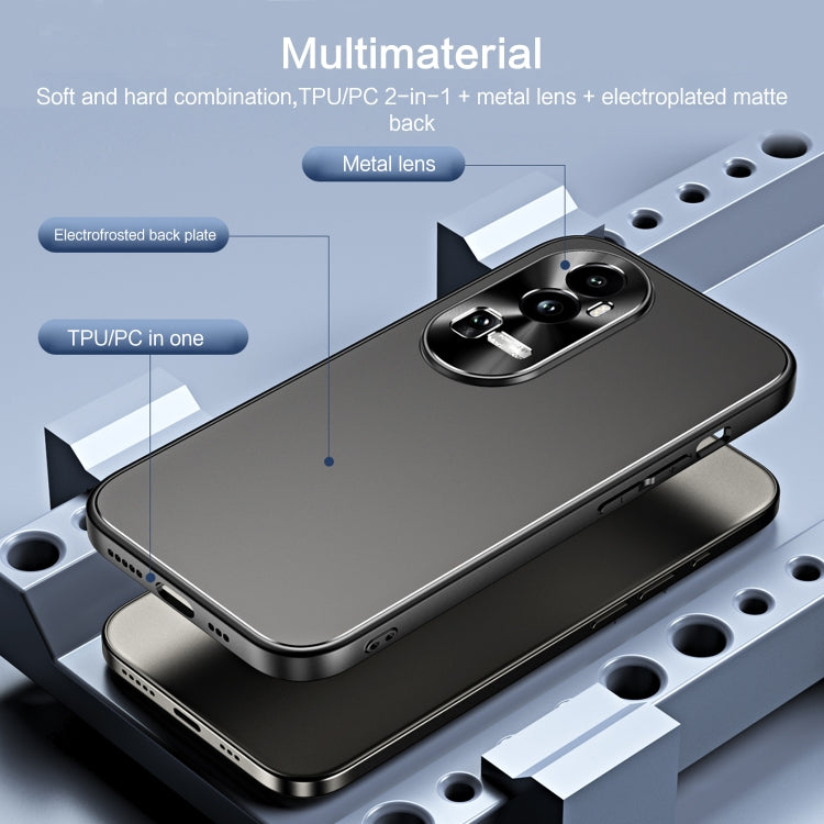 For OPPO Reno10 Pro+ Global R-JUST RJ-61 Electroplating Frosted TPU + PC Phone Case with Holder(Silver) - OPPO Cases by R-JUST | Online Shopping South Africa | PMC TechLife