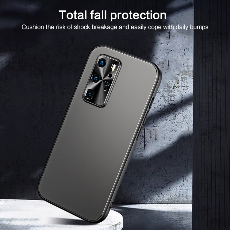 For Huawei P40 R-JUST RJ-61 Electroplating Frosted TPU + PC Phone Case(Grey) - Huawei Cases by R-JUST | Online Shopping South Africa | PMC Jewellery