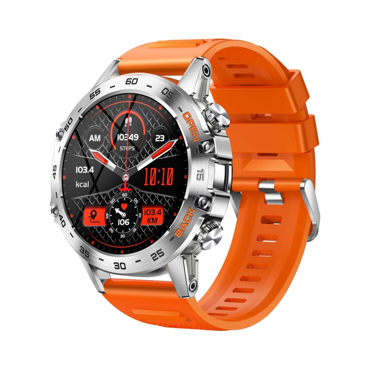 LEMFO K52 1.39 inch IPS Square Screen Smart Watch Supports Bluetooth Calls(Silver Orange) - Smart Watches by LEMFO | Online Shopping South Africa | PMC Jewellery | Buy Now Pay Later Mobicred