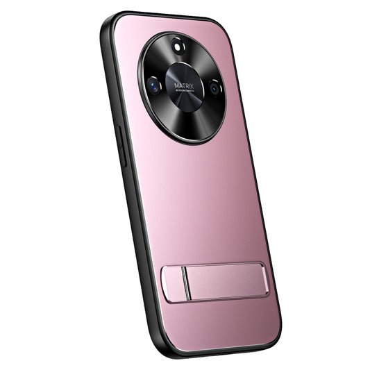 For Honor X50 R-JUST RJ-61 Electroplating Frosted TPU + PC Phone Case with Holder(Pink) - Honor Cases by R-JUST | Online Shopping South Africa | PMC Jewellery