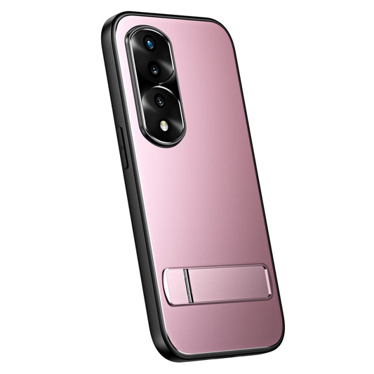 For Honor 70 Pro R-JUST RJ-61 Electroplating Frosted TPU + PC Phone Case with Holder(Pink) - Honor Cases by R-JUST | Online Shopping South Africa | PMC Jewellery