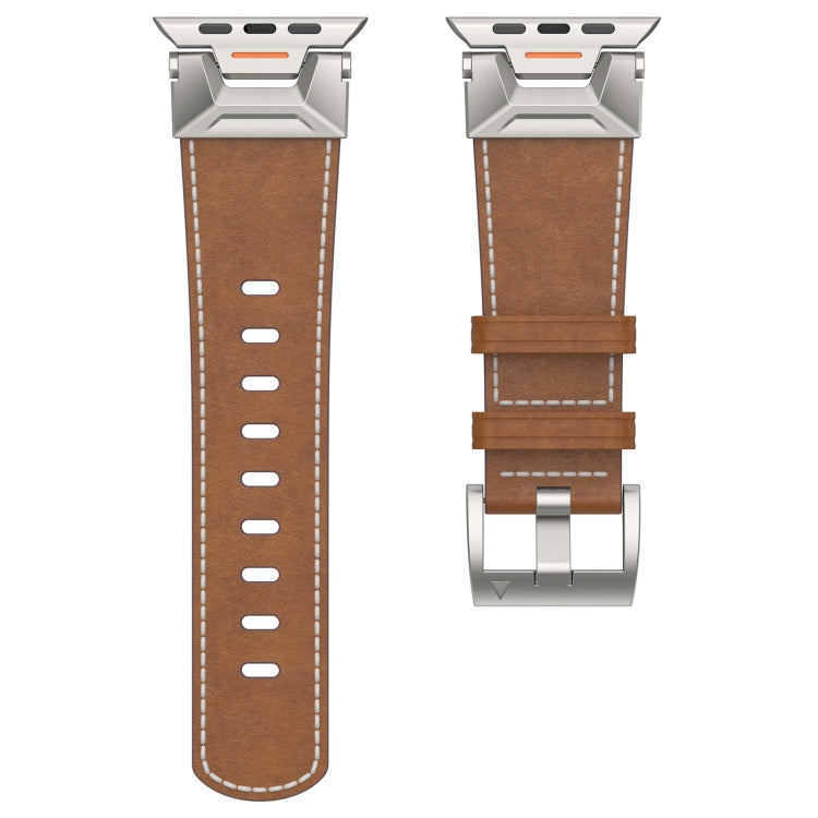 For Apple Watch 42mm Mecha Style Leather Watch Band(Dark Brown) - free shipping - PMC TechLife - Order now!