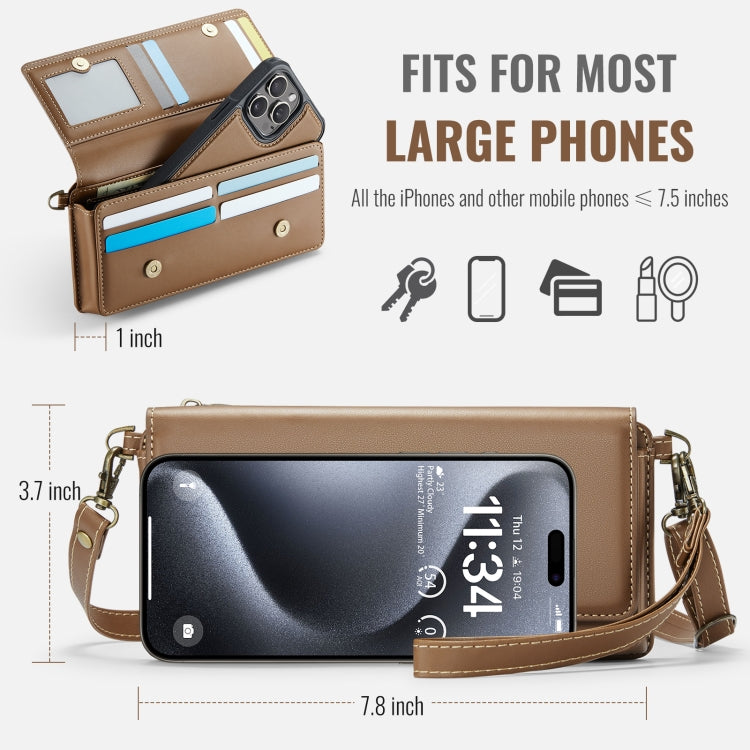 CaseMe Me30 Multi Functional Diagonal Cross Bag Phone Case(Brown) -  by CaseMe | Online Shopping South Africa | PMC Jewellery | Buy Now Pay Later Mobicred