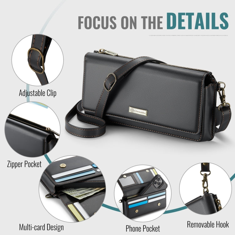CaseMe Me30 Multi Functional Diagonal Cross Bag Phone Case(Black) - free shipping - PMC Jewellery - Order now!