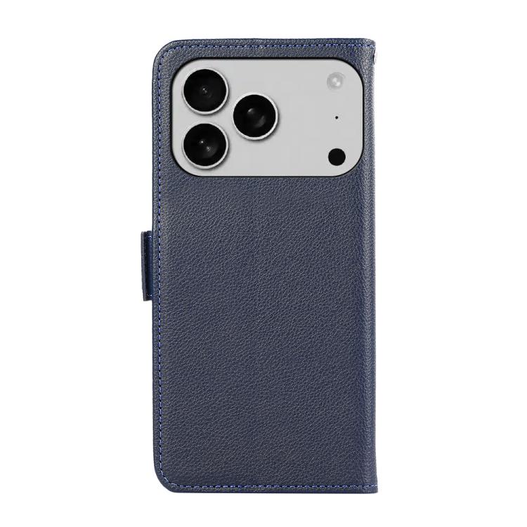 For iPhone 17 Pro Max ABEEL Side-Magnetic Litchi Pattern Leather RFID Phone Case(Blue) - free shipping - PMc TechLife - Order now!