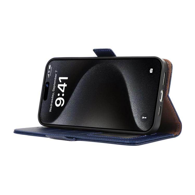 For iPhone 17 Pro Max ABEEL Side-Magnetic Litchi Pattern Leather RFID Phone Case(Blue) - free shipping - PMc TechLife - Order now!
