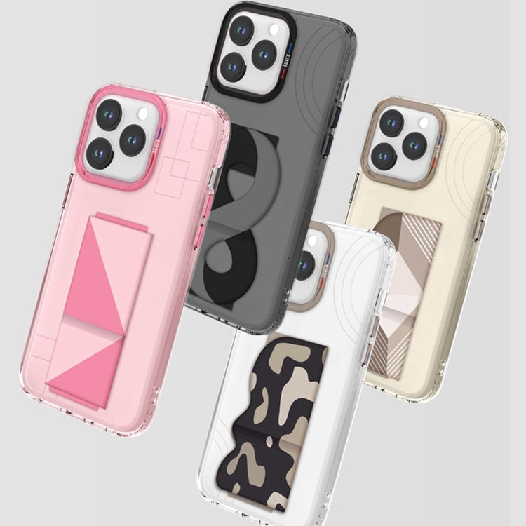 For iPhone 15 Pro Max TGVIS Art Series Folding Holder Phone Case(Pink) - iPhone 15 Pro Max Cases by TGVIS | Online Shopping South Africa | PMC Jewellery | Buy Now Pay Later Mobicred