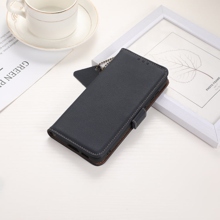 For OnePlus CE4 5G Global Side-Magnetic TJ Genuine Leather RFID Phone Case(Blue) - OnePlus Cases by PMC TechLife | Online Shopping South Africa | PMC TechLife | Buy Now Pay Later Mobicred