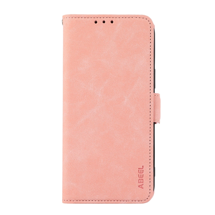 For iPhone 16 Pro Max ABEEL Frosted Magnetic RFID Leather Phone Case(Pink) - iPhone 16 Pro Max Cases by PMC Jewellery | Online Shopping South Africa | PMC Jewellery | Buy Now Pay Later Mobicred