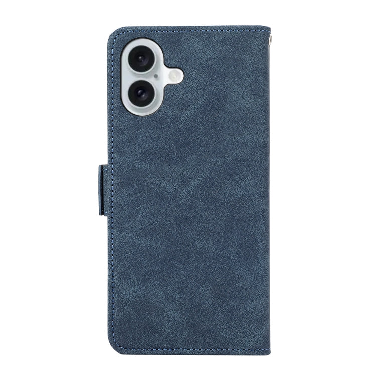 For iPhone 16 ABEEL Frosted Magnetic RFID Leather Phone Case(Blue) - iPhone 16 Cases by PMC Jewellery | Online Shopping South Africa | PMC Jewellery | Buy Now Pay Later Mobicred