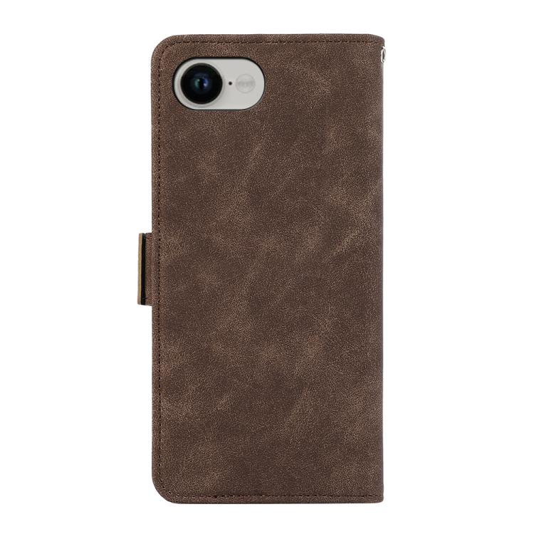 For iPhone 16e ABEEL Frosted Magnetic RFID Leather Phone Case(Brown) - iPhone 16e Cases by PMC TechLife | Online Shopping South Africa | PMC TechLife | Buy Now Pay Later Mobicred