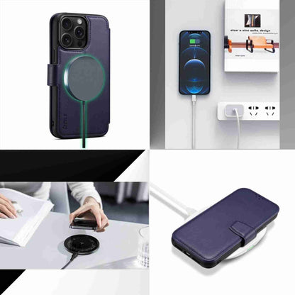 For iPhone 14 Pro ESEBLE E1 Nappa Texture MagSafe Holder Leather Phone Case(Dark Blue) - iPhone 14 Pro Cases by ESEBLE | Online Shopping South Africa | PMC Jewellery | Buy Now Pay Later Mobicred