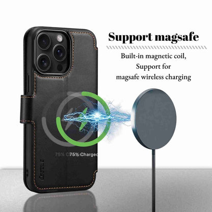 For iPhone 14 Pro ESEBLE E1 Nappa Texture MagSafe Holder Leather Phone Case(Black) - iPhone 14 Pro Cases by ESEBLE | Online Shopping South Africa | PMC Jewellery | Buy Now Pay Later Mobicred