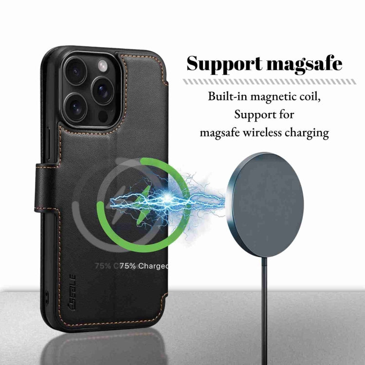 For iPhone 15 ESEBLE E1 Nappa Texture MagSafe Holder Leather Phone Case(Black) - iPhone 15 Cases by ESEBLE | Online Shopping South Africa | PMC Jewellery | Buy Now Pay Later Mobicred