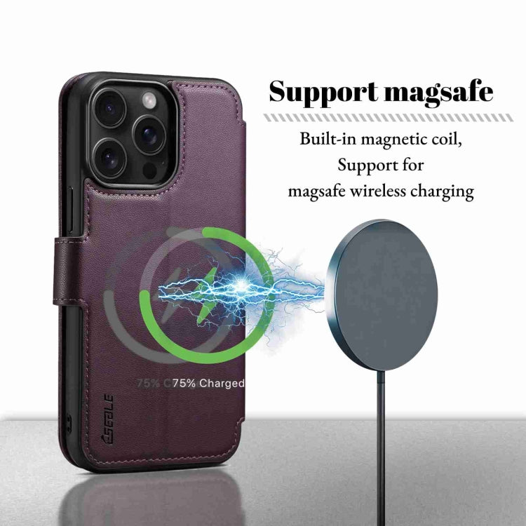 For iPhone 15 Pro Max ESEBLE E1 Nappa Texture MagSafe Holder Leather Phone Case(Dark Purple) - iPhone 15 Pro Max Cases by ESEBLE | Online Shopping South Africa | PMC Jewellery | Buy Now Pay Later Mobicred