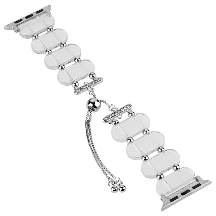 For Apple Watch SE 44mm Resin Retractable Chain Watch Band(Transparent) - Watch Bands by PMC Jewellery | Online Shopping South Africa | PMC Jewellery