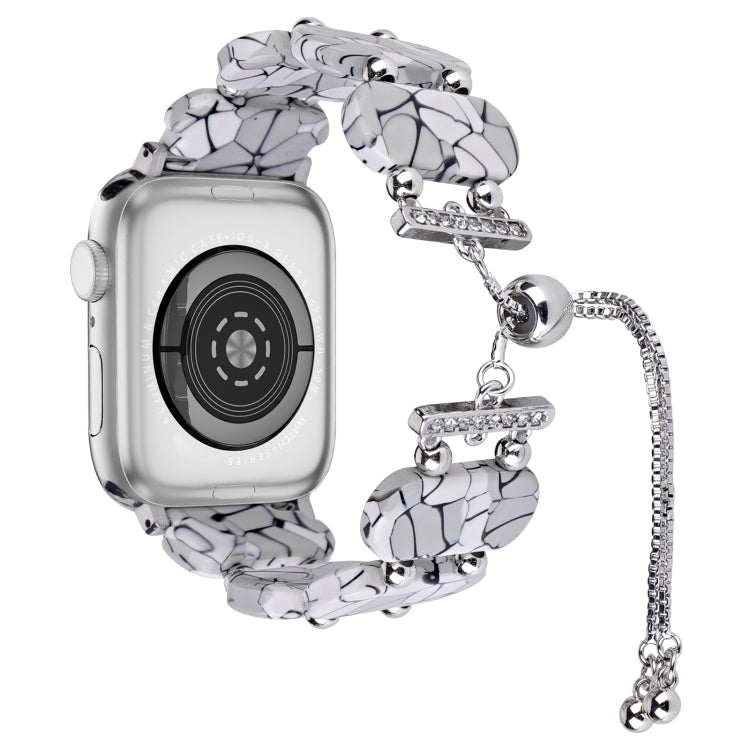 For Apple Watch 38mm Resin Retractable Chain Watch Band(Cracks) - Watch Bands by PMC TechLife | Online Shopping South Africa | PMC TechLife