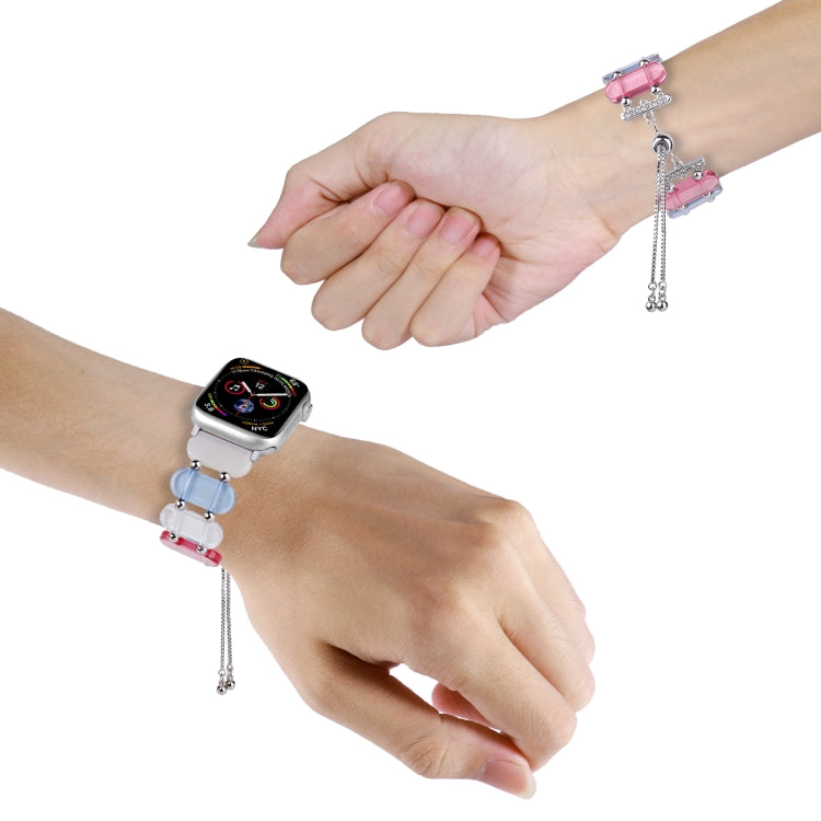 For Apple Watch Series 2 42mm Resin Retractable Chain Watch Band(Cracks) - Watch Bands by PMC TechLife | Online Shopping South Africa | PMC TechLife