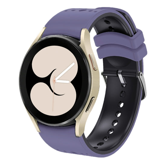 For Samsung Galaxy Watch 6 Two Color Silicone Watch Band(Purple Black) - Watch Bands by PMC Jewellery | Online Shopping South Africa | PMC Jewellery