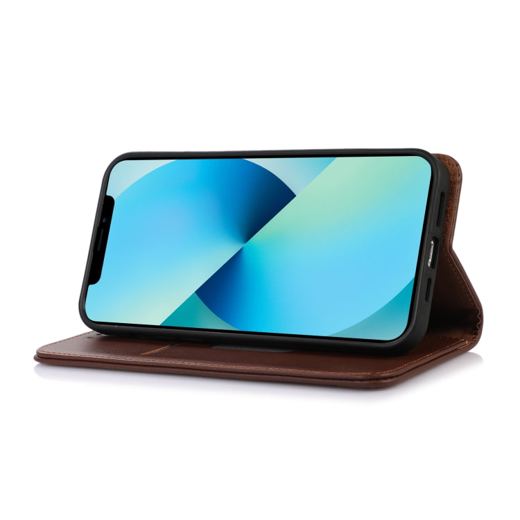 For Google Pixel 10 / 9 KHAZNEH Nappa Top Layer Cowhide Leather Phone Case(Brown) - Google Cases by PMC TechLife | Online Shopping South Africa | PMC TechLife | Buy Now Pay Later Mobicred