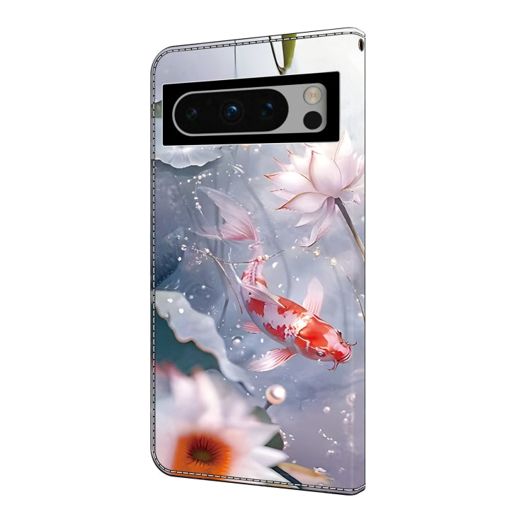 For Google Pixel 9 Pro Crystal Painted Leather Phone case(Koi) - Google Cases by PMC Jewellery | Online Shopping South Africa | PMC Jewellery | Buy Now Pay Later Mobicred