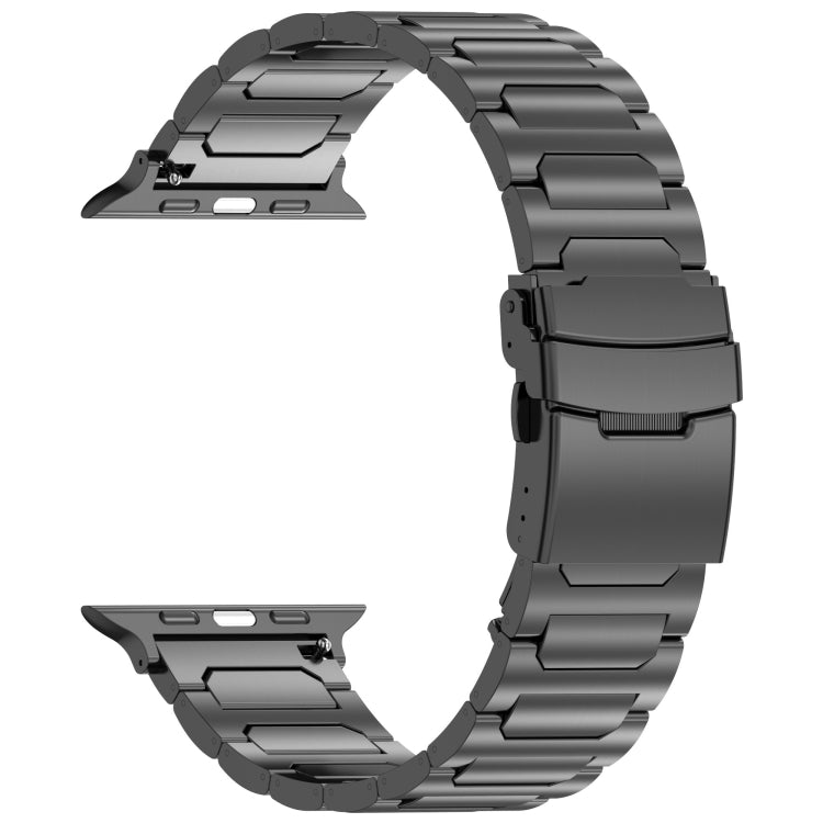 For Apple Watch Ultra 2 49mm I-Shaped Titanium Metal Watch Band(Black) - Watch Bands by PMC Jewellery | Online Shopping South Africa | PMC Jewellery