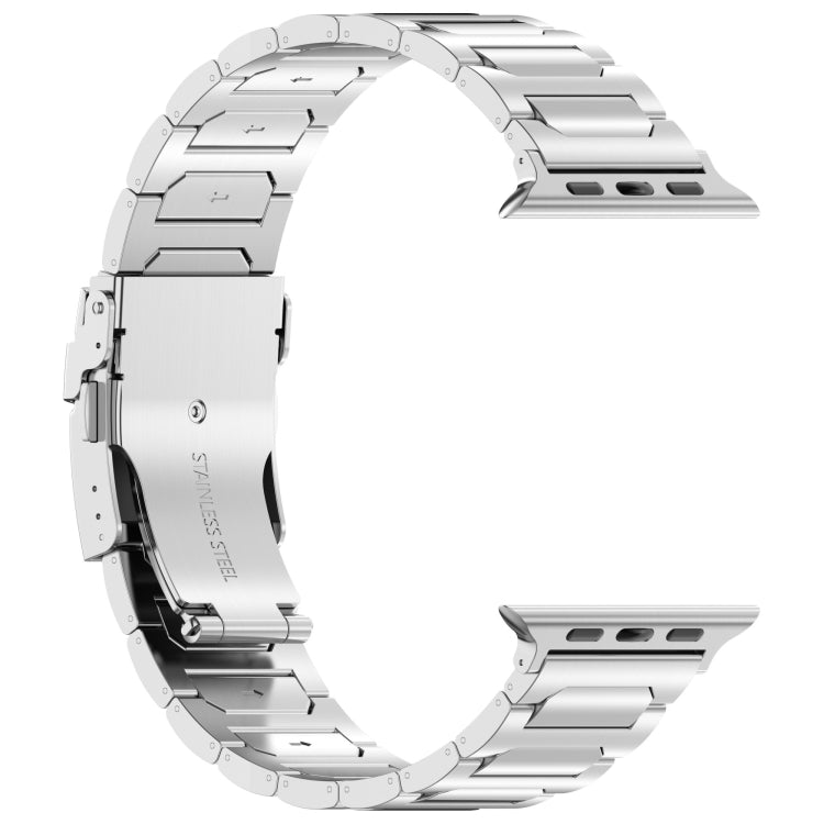 For Apple Watch SE 2022 44mm I-Shaped Titanium Metal Watch Band(Mirror Silver) - Watch Bands by PMC Jewellery | Online Shopping South Africa | PMC Jewellery