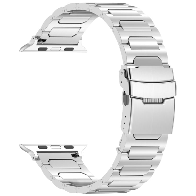 For Apple Watch SE 44mm I-Shaped Titanium Metal Watch Band(Mirror Silver) - Watch Bands by PMC Jewellery | Online Shopping South Africa | PMC Jewellery