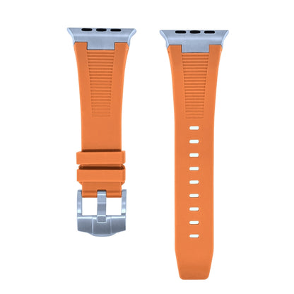 For Apple Watch SE 2022 44mm Loners Liquid Silicone Watch Band(Sliver Orange) - Watch Bands by PMC Jewellery | Online Shopping South Africa | PMC Jewellery