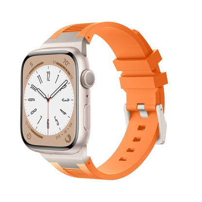 For Apple Watch Series 2 42mm Loners Liquid Silicone Watch Band(Titanium Orange) - Watch Bands by PMC Jewellery | Online Shopping South Africa | PMC Jewellery