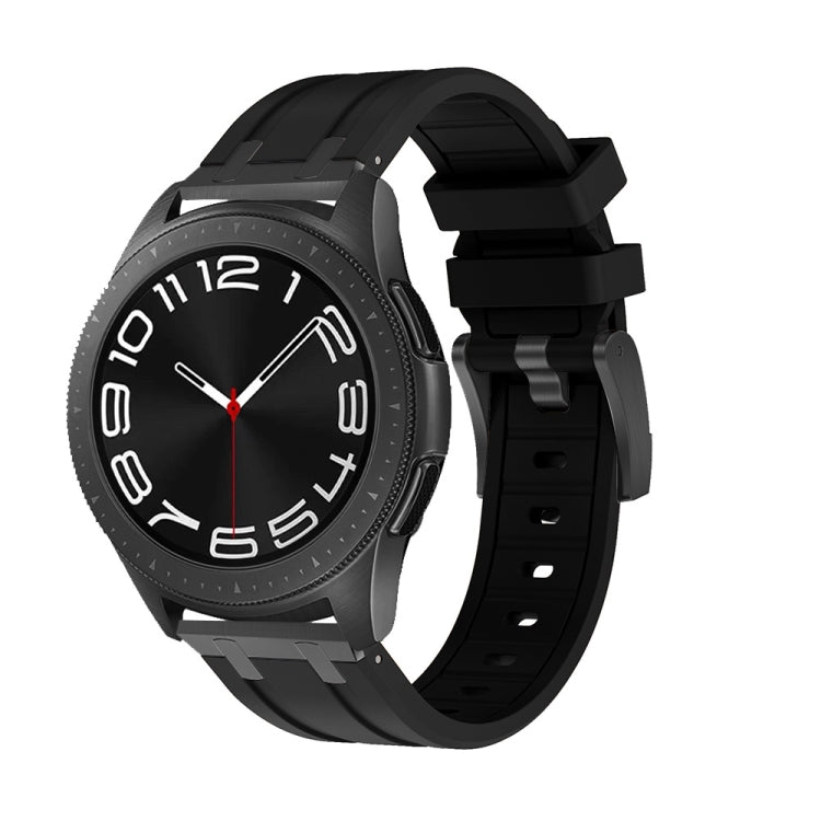 22mm Flat Head Silicone Watch Band(Full Black) - 22mm Bands by PMC TechLife | Online Shopping South Africa | PMC TechLife