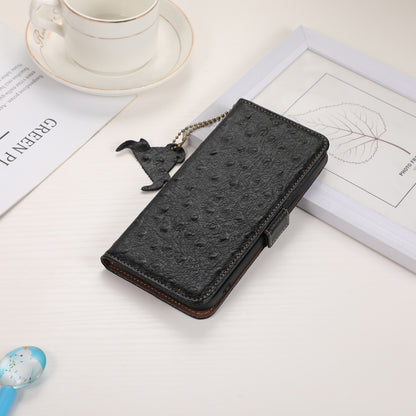 For Google Pixel 9 Pro Ostrich Pattern Genuine Leather RFID Phone Case(Black) - Google Cases by PMC Jewellery | Online Shopping South Africa | PMC Jewellery | Buy Now Pay Later Mobicred