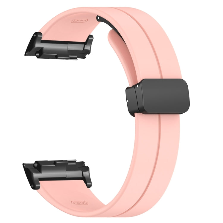 For Huawei Watch D Solid Color Folding Magnetic Buckle Silicone Watch Band(Pink) - Watch Bands by PMC Jewellery | Online Shopping South Africa | PMC Jewellery