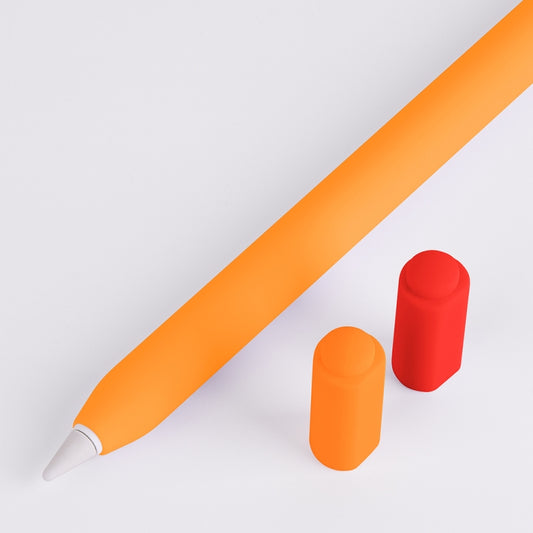 For Apple Pencil (USB-C) Double Cap Contrasting Color Silicone Protective Case(Orange) - Pencil Accessories by PMC Jewellery | Online Shopping South Africa | PMC Jewellery | Buy Now Pay Later Mobicred