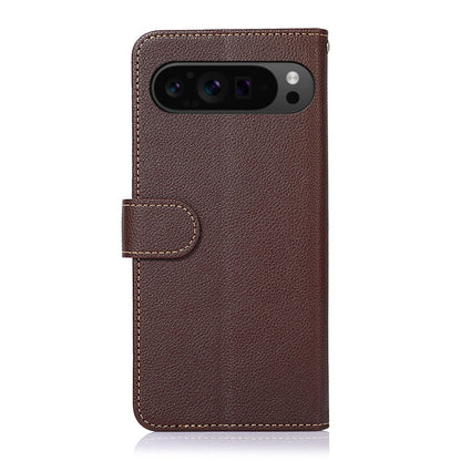 For Google Pixel 9 Pro KHAZNEH Litchi Texture Leather RFID Phone Case(Brown) - Google Cases by PMC Jewellery | Online Shopping South Africa | PMC Jewellery | Buy Now Pay Later Mobicred