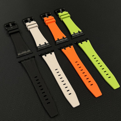 For Apple Watch Series 4 44mm Stone Grain Liquid Silicone Watch Band(Black Starlight) - Watch Bands by PMC Jewellery | Online Shopping South Africa | PMC Jewellery